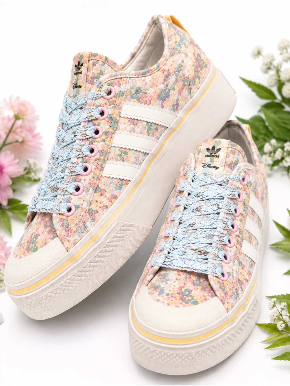 Adidas x Disney Bambi Floral Platform Sneakers Women’s 9 Nizza Pastel Cottagecor